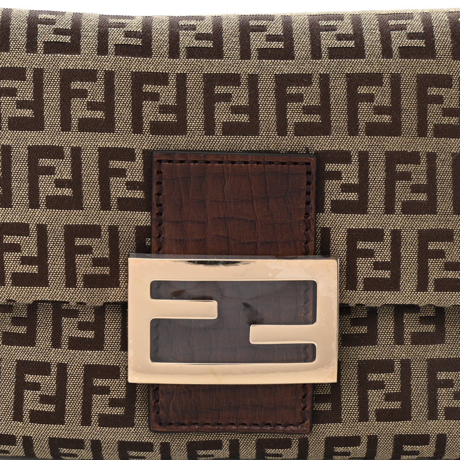 Fendi Zucchino Vitello Mini Mama Baguette Mogano Panna Bruciato 8 of 13