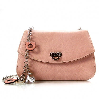 FASHIONPHILE SALVATOREFERRAGAMOCalfskinEmbossedShoulderBagPink 1 of 8