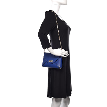 Givenchy Lambskin Medium Shark Lock Envelope Shoulder Bag Blue 2 of 15