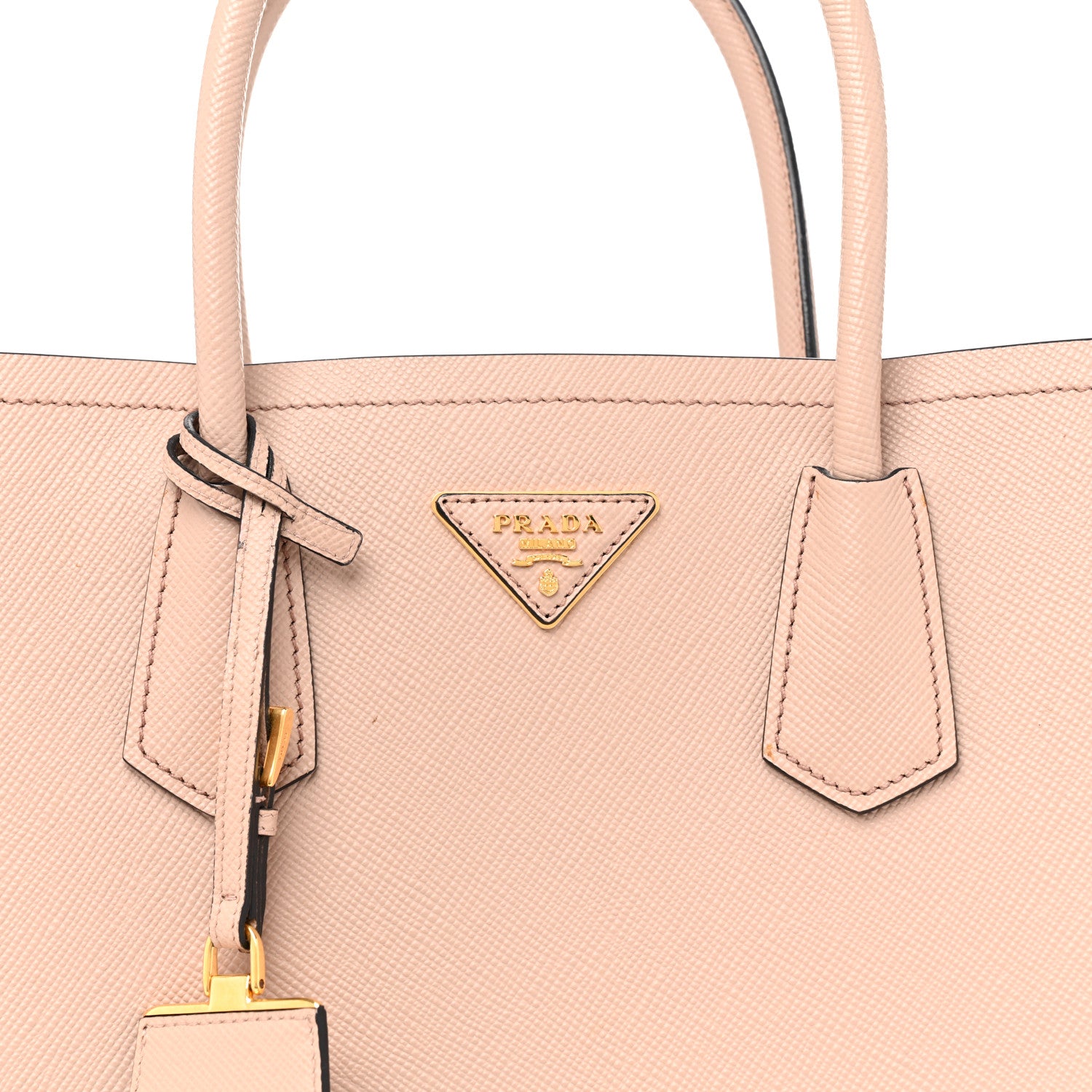 Prada Saffiano Cuir Small Double Bag Cammeo Black 7 of 11