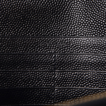 Saint Laurent Grain De Poudre Matelasse Chevron Monogram Chain Wallet Black 7 of 9