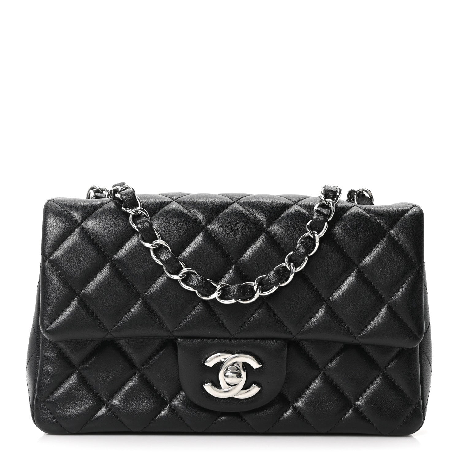 Chanel Lambskin Quilted Mini Rectangular Flap Black 1 of 10
