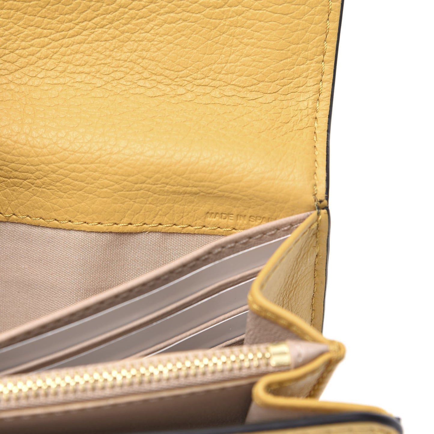 Calfskin Marcie Continental Flap Wallet Honey Gold