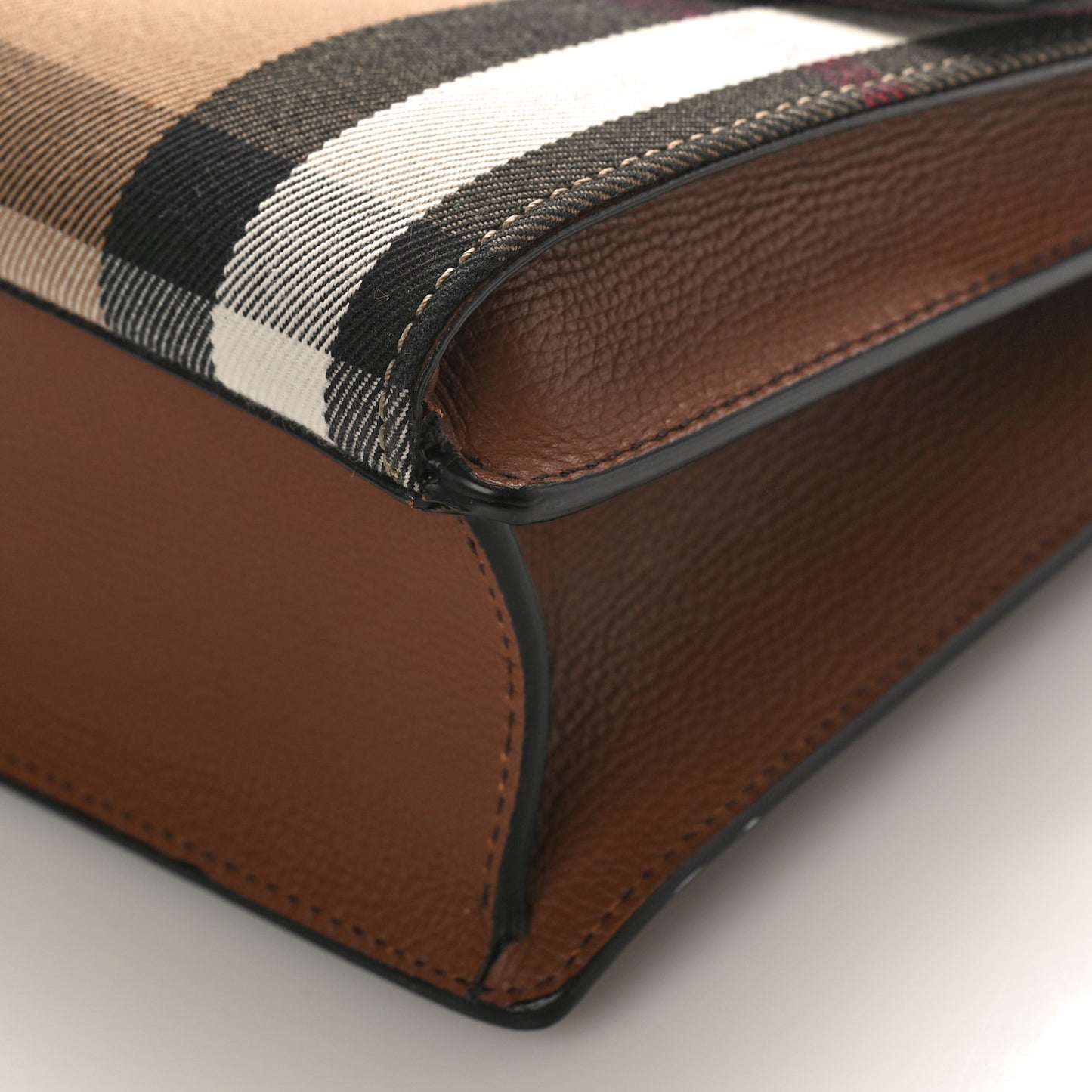 Derby Calfskin House Check Small Macken Crossbody Bag Tan
