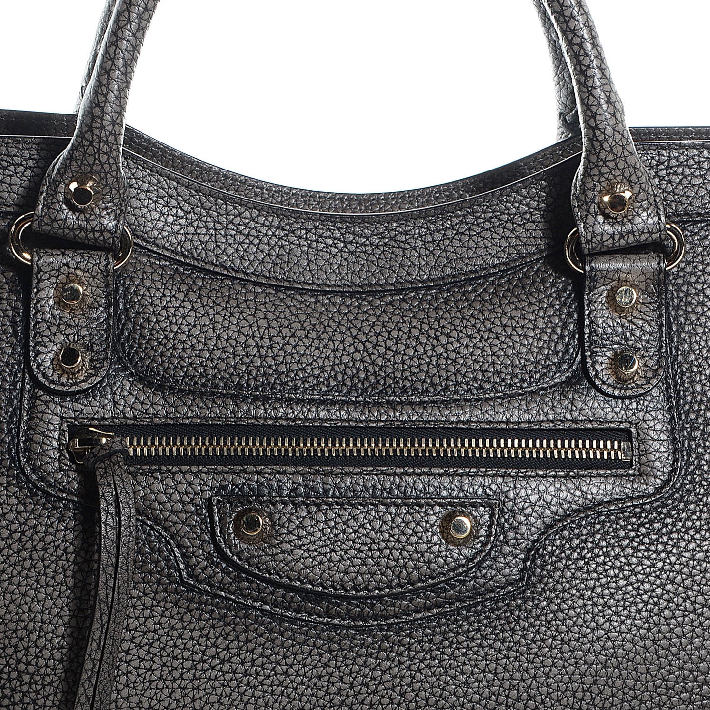 Grained Calfskin Classic Gold Hardware City Ombre Grey Gradient