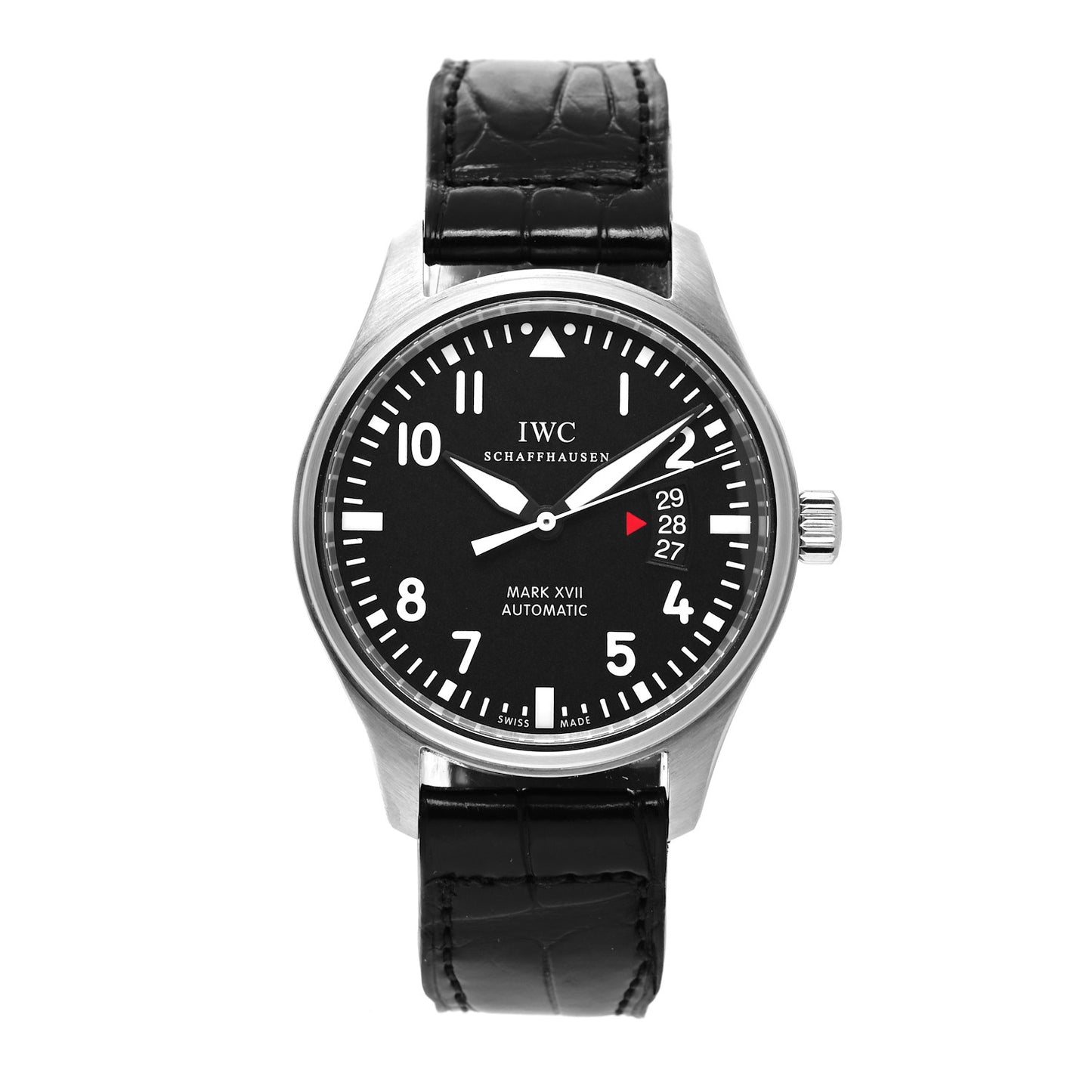 Stainless Steel Alligator 41mm Pilot Mark XVIII Automatic Watch Black IW326501