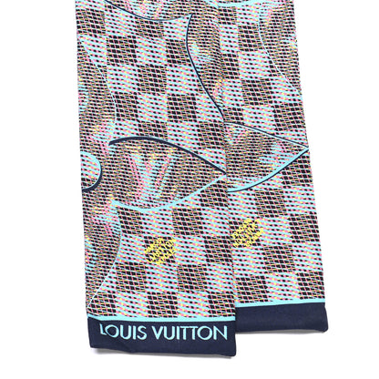 Louis Vuitton Silk Monogram Damier Pop Print Bandeau Blue 2 of 3