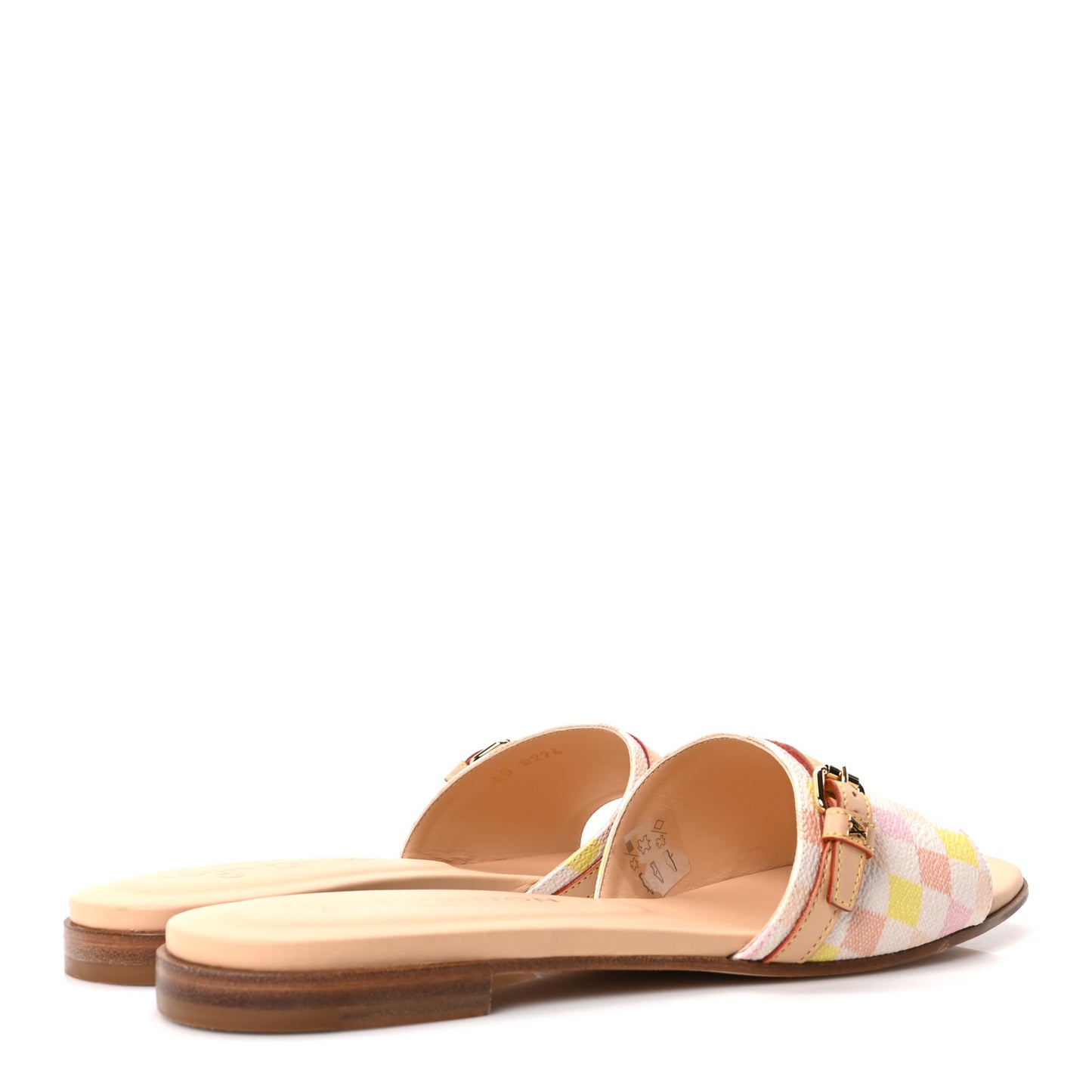 Damierlicious Neo Revival Flat Mule Sandals 40 Rose Peach