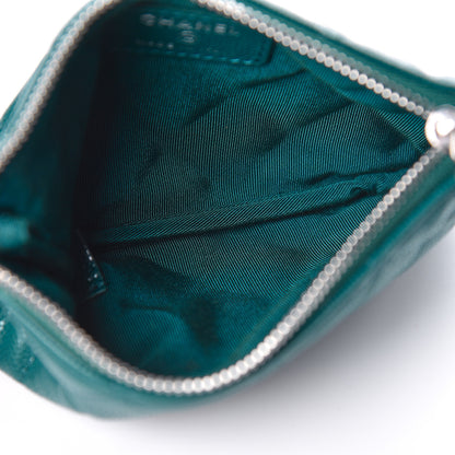 Chanel Caviar Quilted Small Cosmetic Case Dark Turquoise 5 of 8