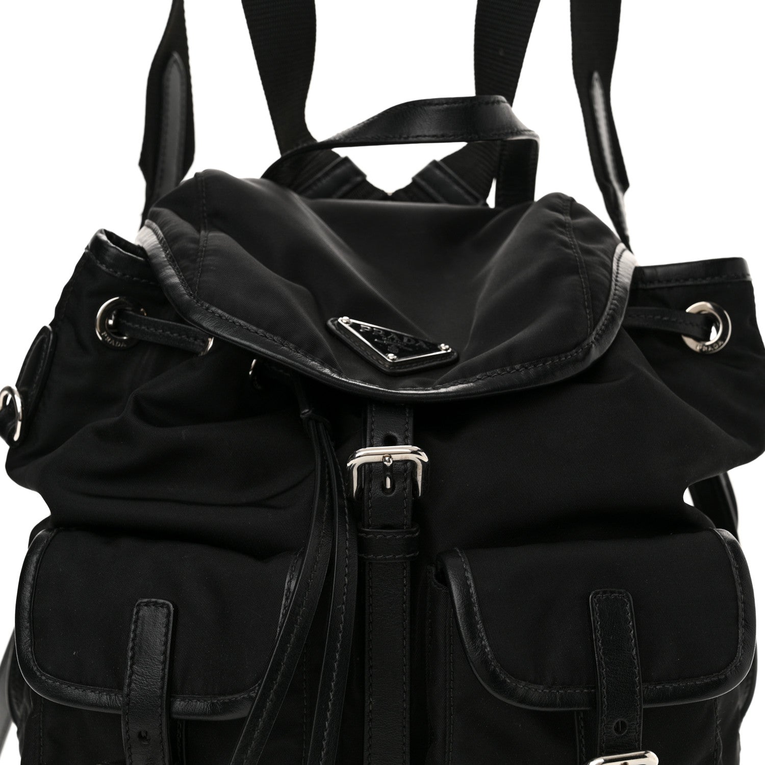 Prada Tessuto Nylon Vitello Backpack Black 8 of 12