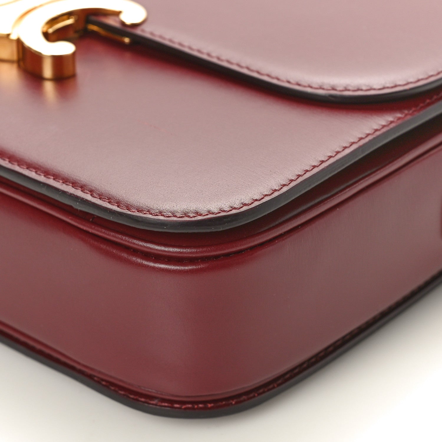 Celine Shiny Calfskin Medium Triomphe Light Burgundy 9 of 10