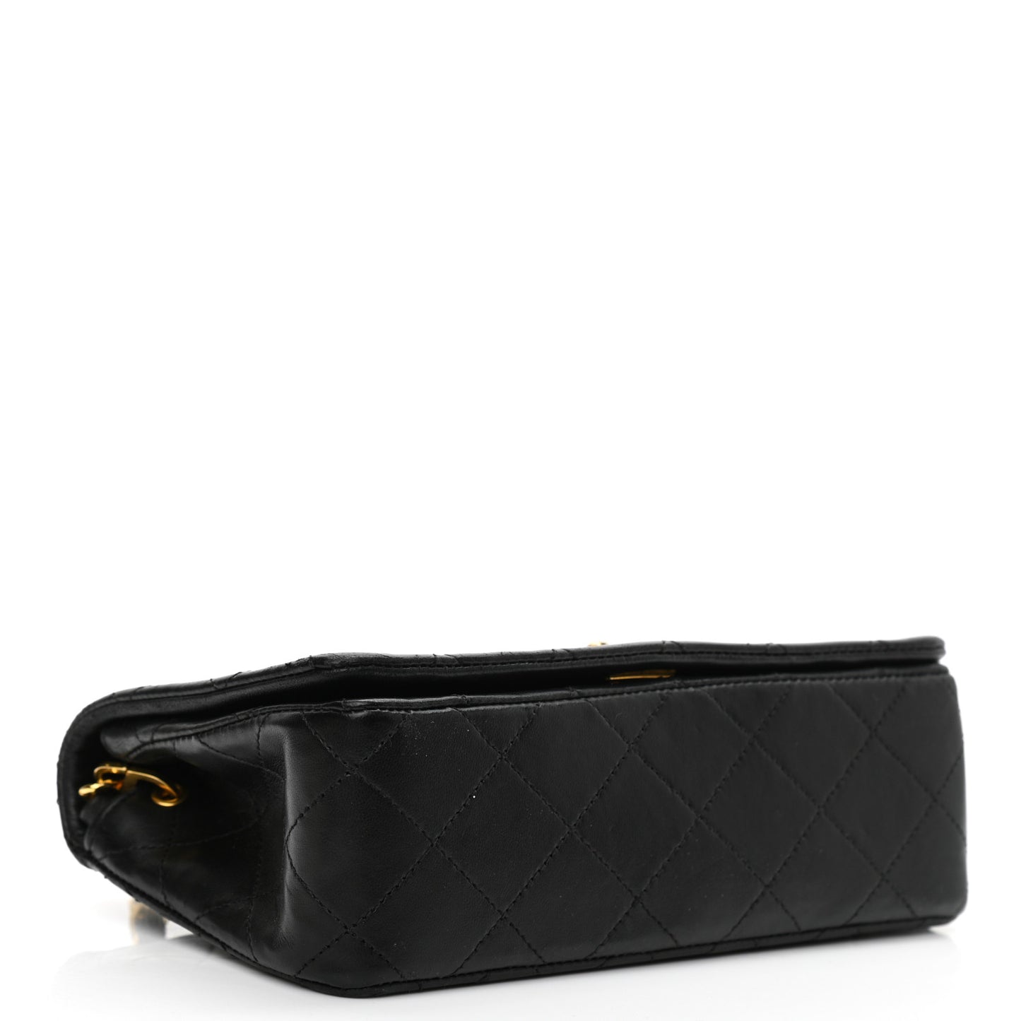 Lambskin Quilted Small Single Flap Bag Black