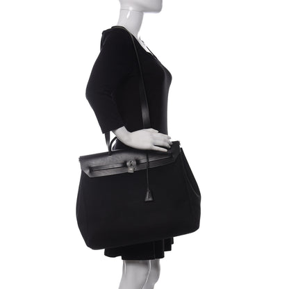 Hermes Toile Vache Calfskin Herbag 39 MM Black 2 of 10