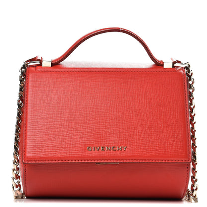 Givenchy Textured Calfskin Mini Pandora Box Chain Crossbody Bag Medium Red 1 of 9