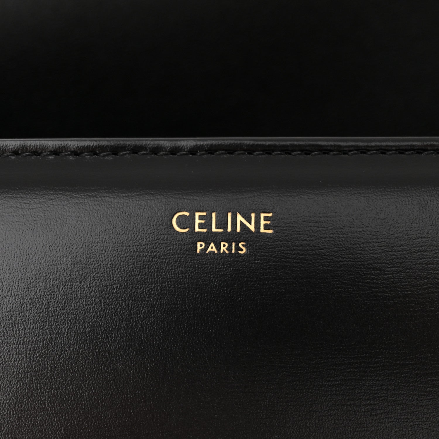 Celine Shiny Calfskin Medium Triomphe Black 6 of 12