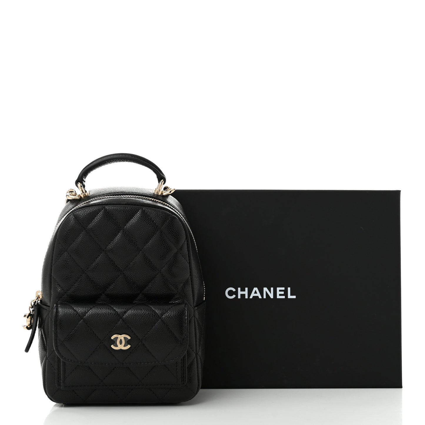 Caviar Quilted CC Mini Classic Backpack Black