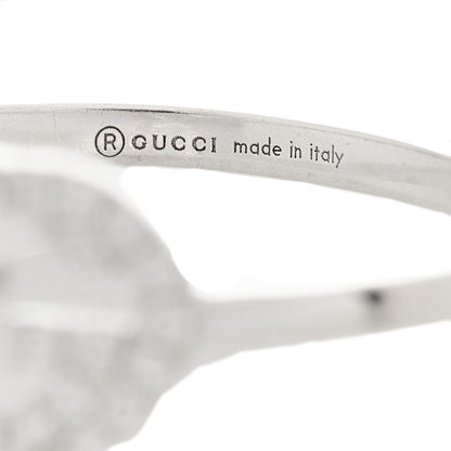 Gucci 18K White Gold Diamond Interlocking G Ring 53 6.5 3 of 5