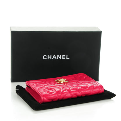 Chanel Caviar Camellia Embossed Key Holder Case Fuchsia 4 of 7