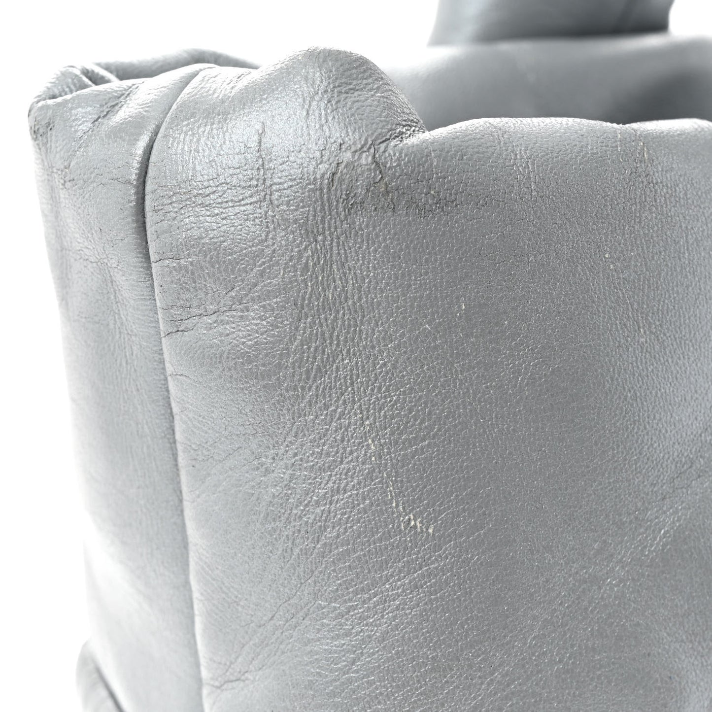 Metallic Lambskin Quilted Small Coco Cocoon Reversible Tote Light Grey