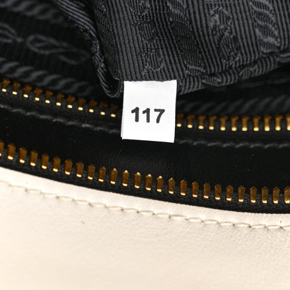 Prada Saffiano City Calfskin Medium Esplanade White Black 7 of 11