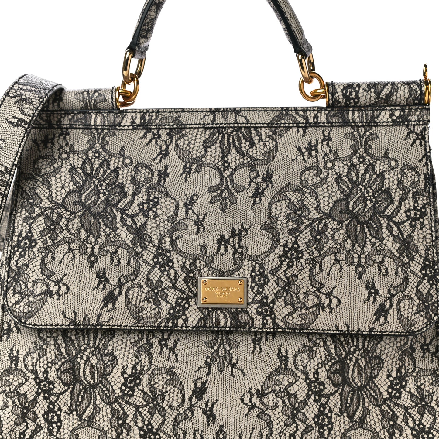 Calfskin Lace Large Miss Sicily Satchel