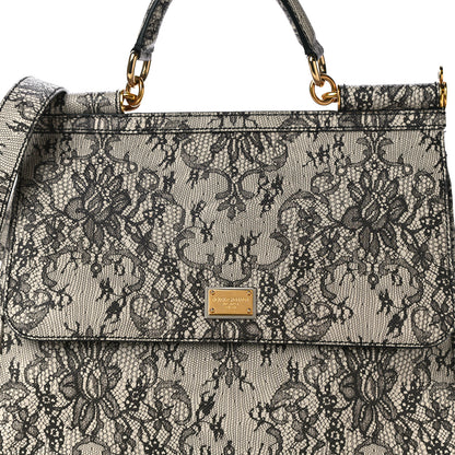 Dolce & Gabbana Calfskin Lace Large Miss Sicily Satchel 7 of 10