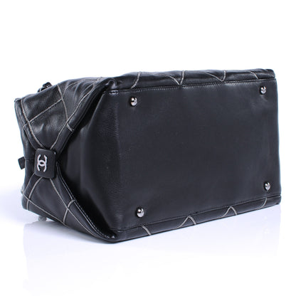 Chanel Calfskin Chain Stitch Shoulder Bag Black 4 of 7