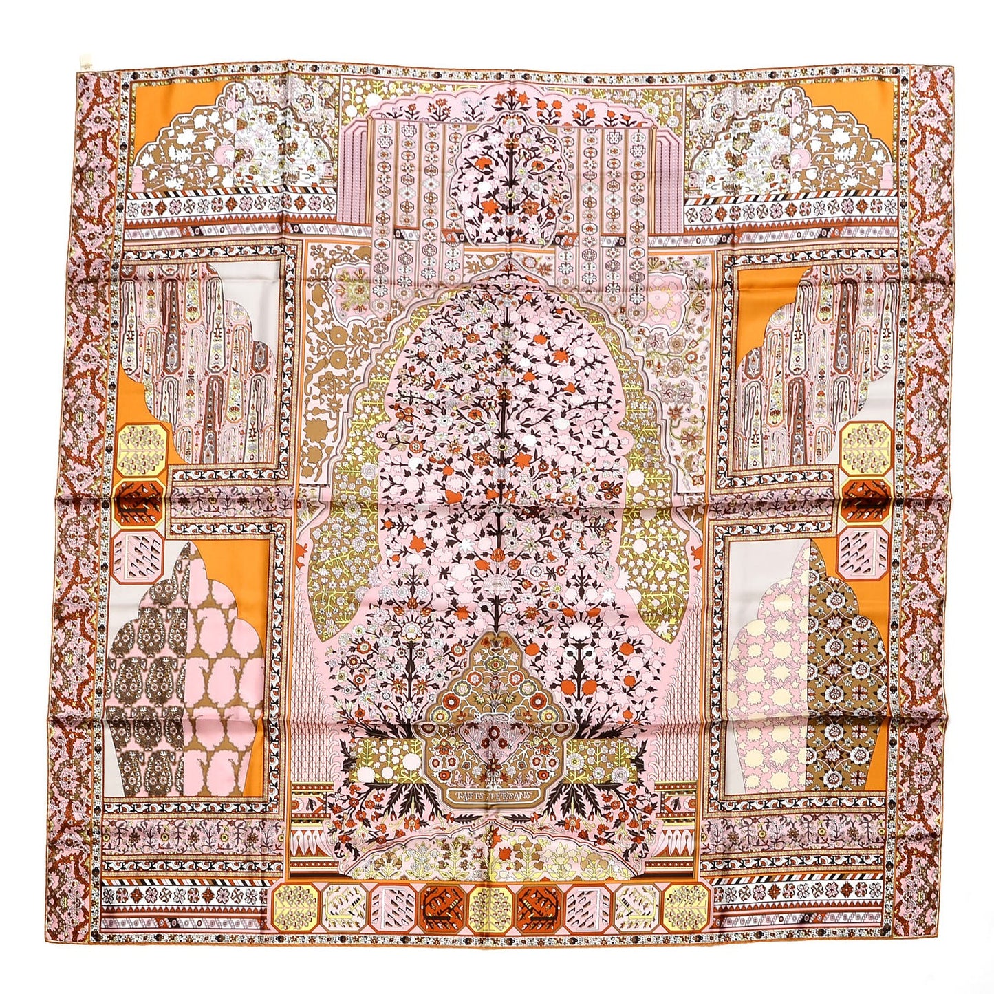 Twill Plume Tapis Persans Scarf 140 Rose Soleil Beige