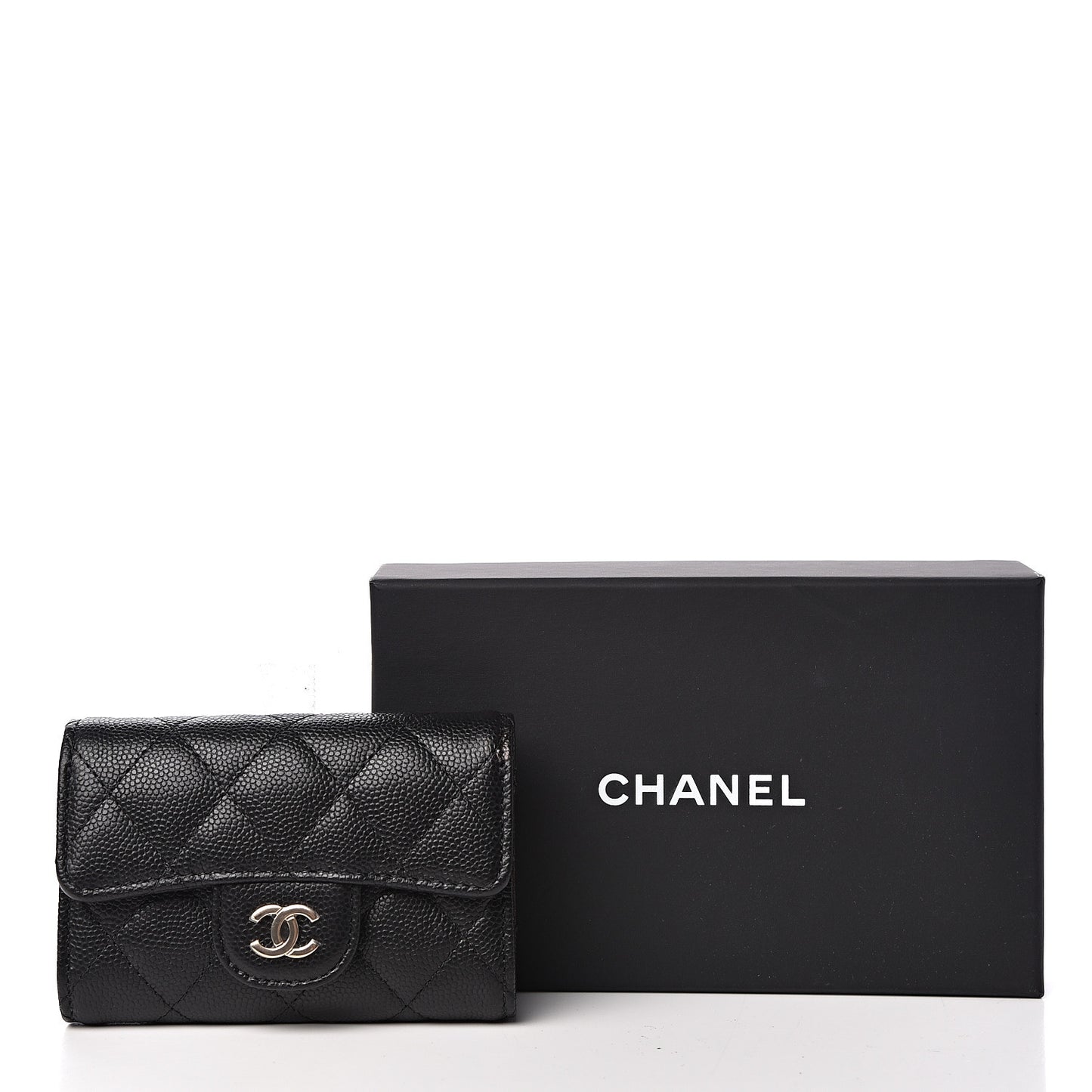 Caviar Quilted Classic 4 Key Holder Wallet Black