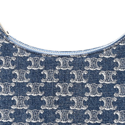 Celine Denim Triomphe Ava Shoulder Bag Blue 8 of 11