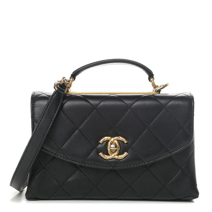 Chanel Lambskin Quilted Mini Trendy Spirit Top Handle Flap Black 1 of 15