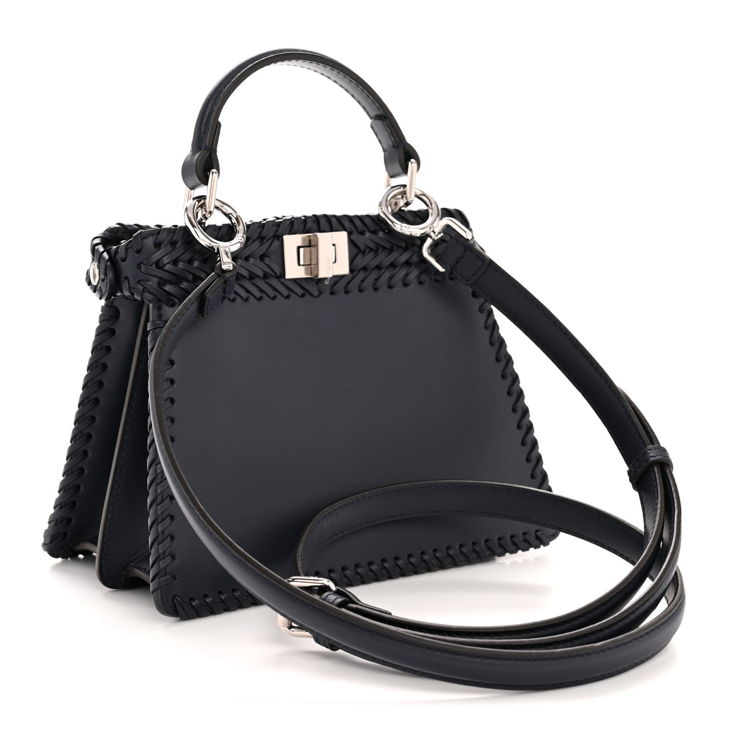 Vitello King Shiny Nappa Intreccio Petite Peekaboo I SEE U Satchel Midnight