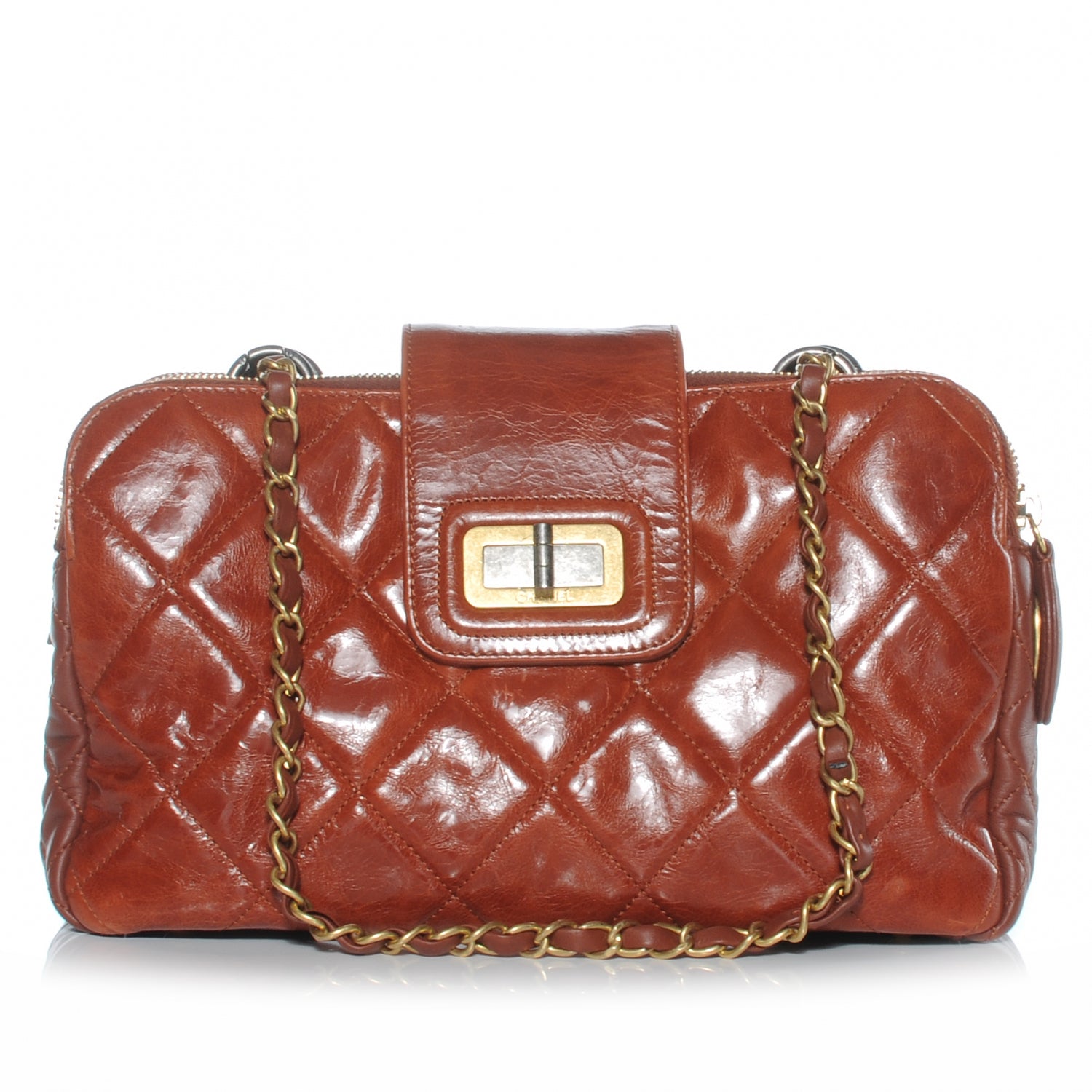 Chanel Glazed Calfskin Mademoiselle Zip Shopping Tote Red 1 of 7