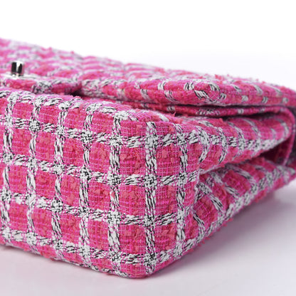 Chanel Tweed Quilted Jumbo Double Flap Hot Pink 6 of 9