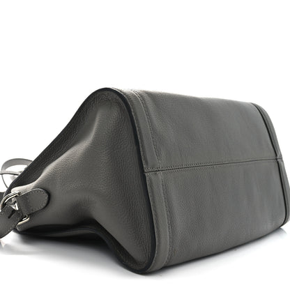 Alexander McQueen Pebbled Calfskin Small Skull Padlock Zip Around Tote Dark Grey 9 of 10