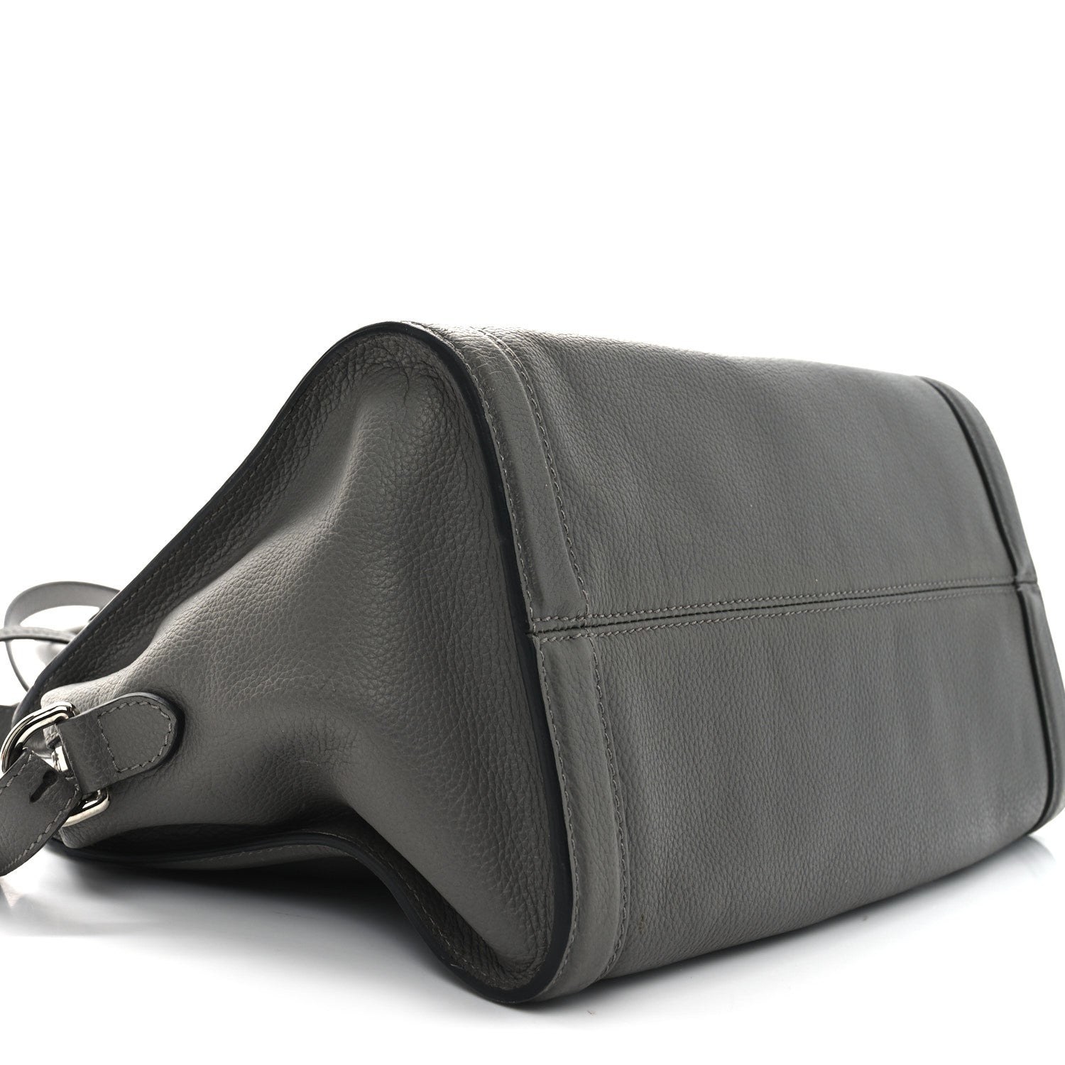 Alexander McQueen Pebbled Calfskin Small Skull Padlock Zip Around Tote Dark Grey 9 of 10