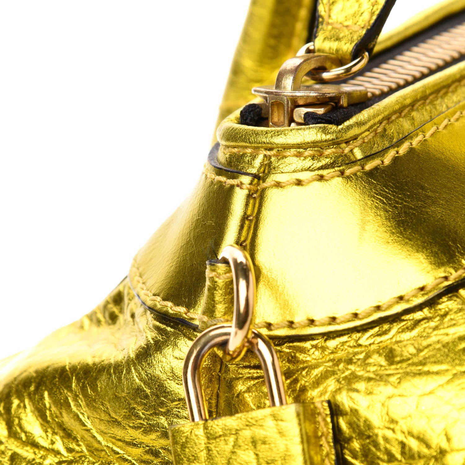 Burberry Prorsum Metallic Calfskin Medium Blaze Satchel Gold 13 of 15