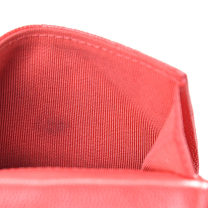 Chanel Caviar Quilted Compact Flap Wallet Red 10 of 12