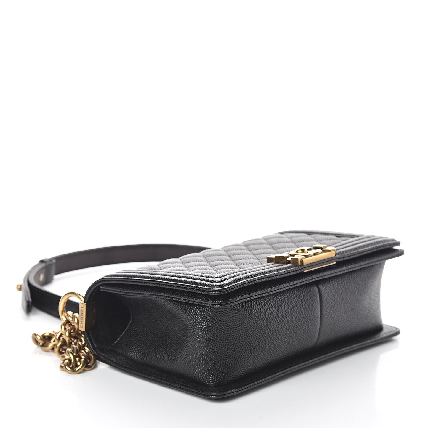 Caviar Quilted Medium Boy Flap Black