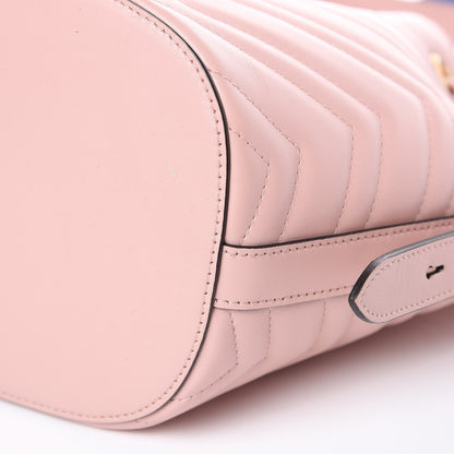 Gucci Calfskin Matelasse Sylvie Web GG Marmont Bucket Bag Perfect Pink 9 of 9