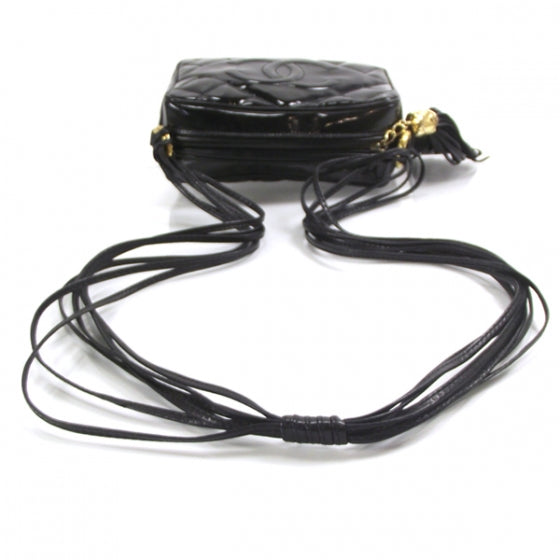 Patent Quilted Tassel Bag