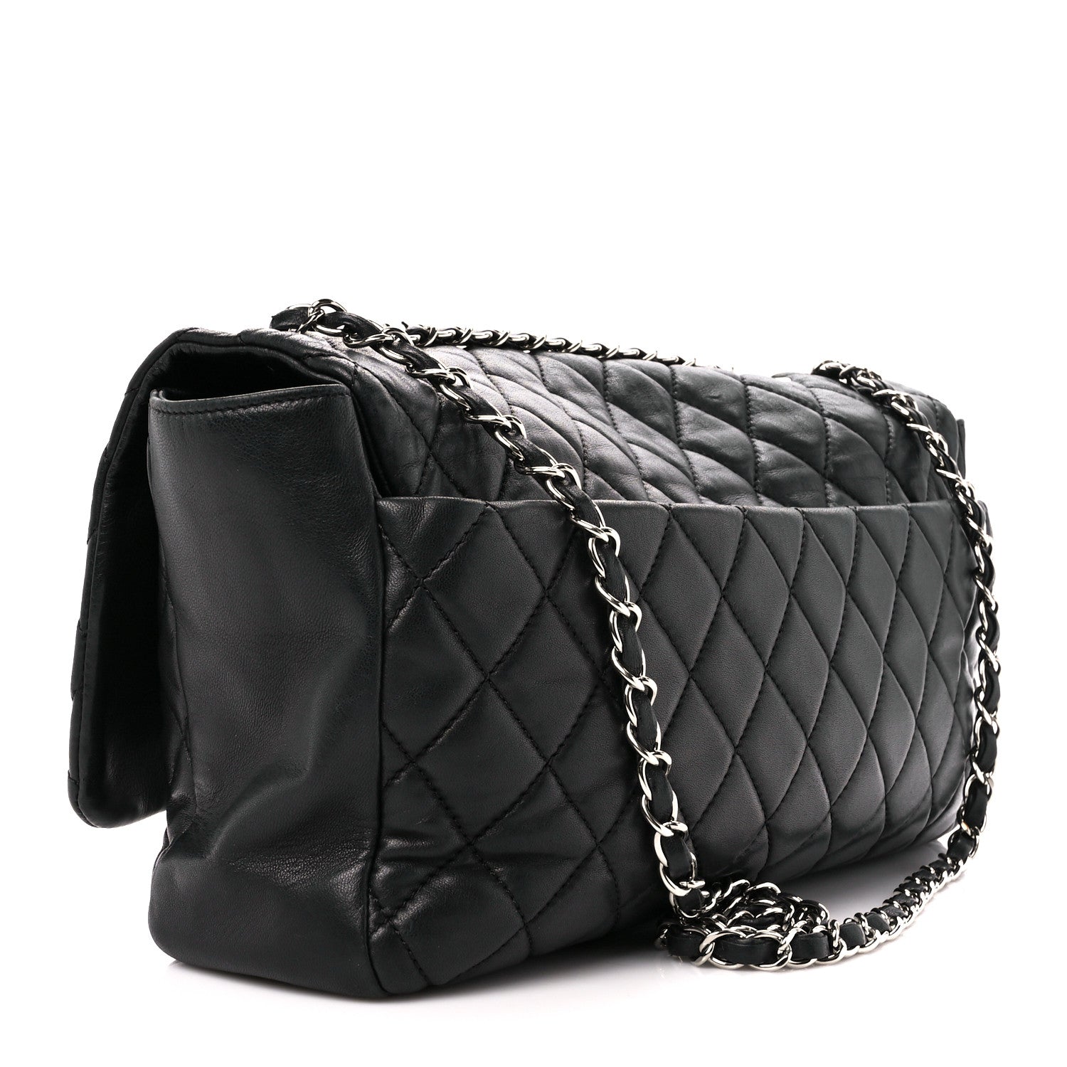 Chanel Lambskin Quilted Jumbo Coco Rain Flap Black 3 of 11