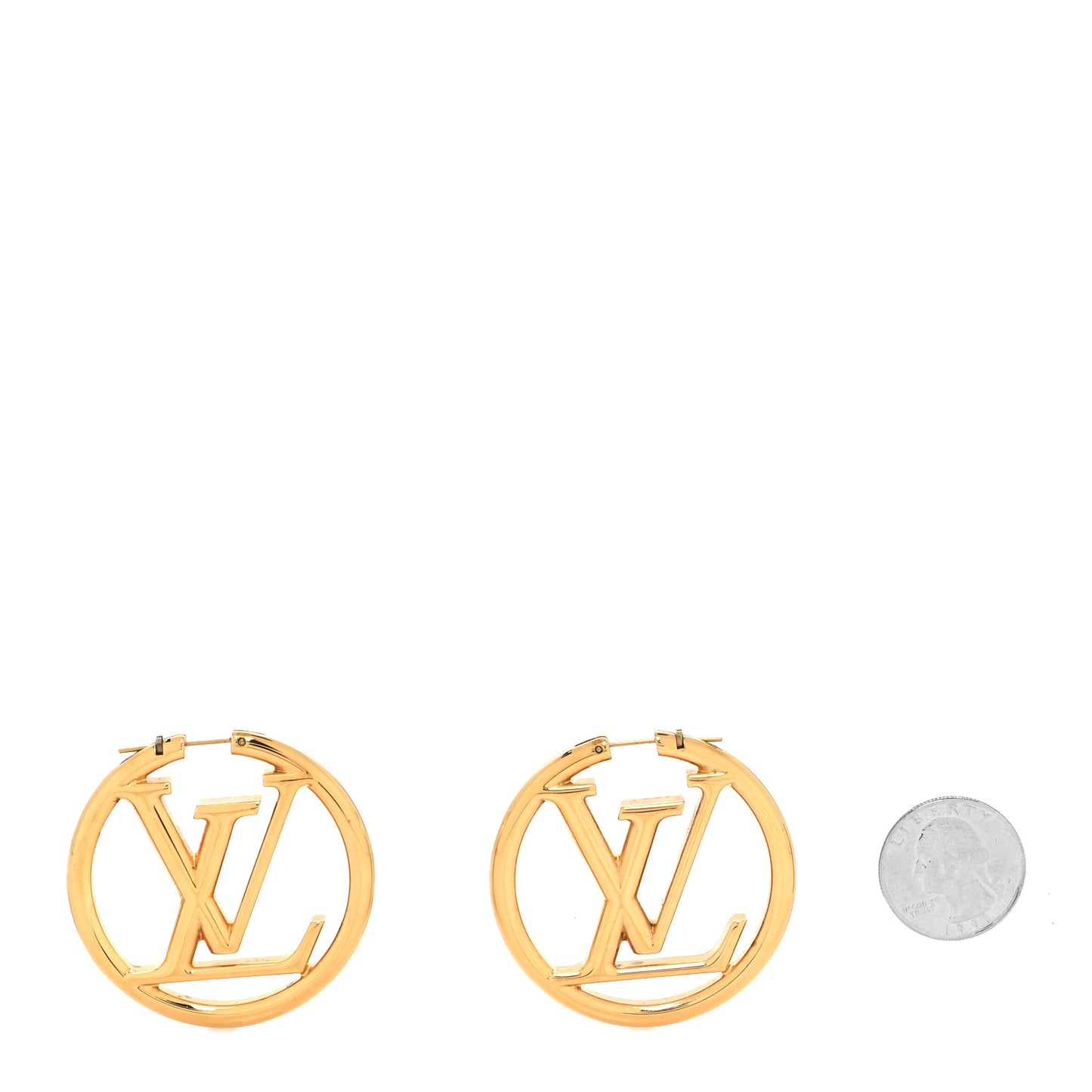Metal Louise Hoop Earrings Gold