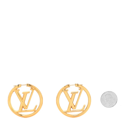 Louis Vuitton Metal Louise Hoop Earrings Gold 2 of 4