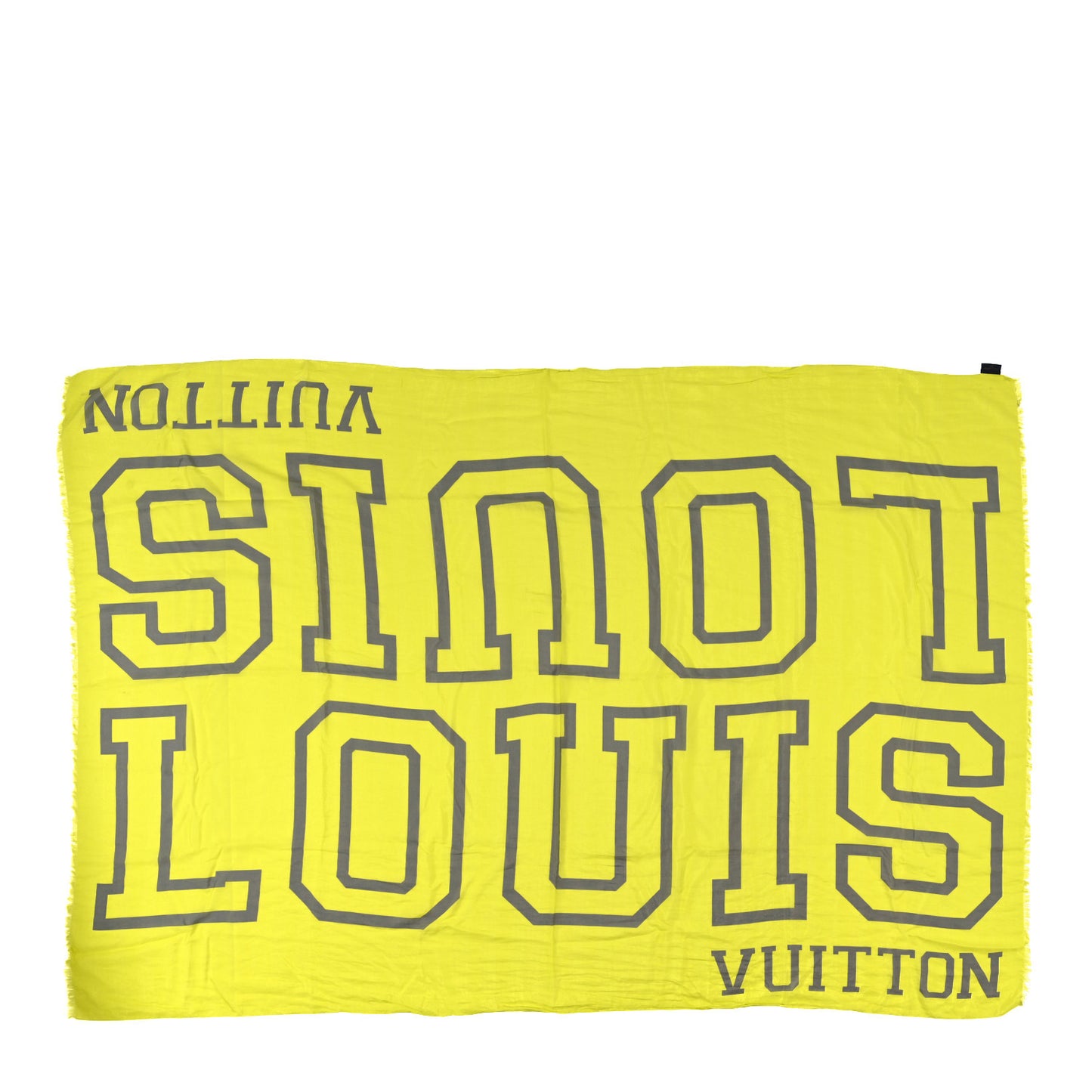 Cotton Silk Stole Fluo Yellow Grey