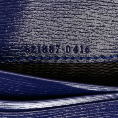Gucci Shangai Calfskin Polka Dot Horsebit 1955 Card Case Wallet Blue Orange Sailor Blue 7 of 8