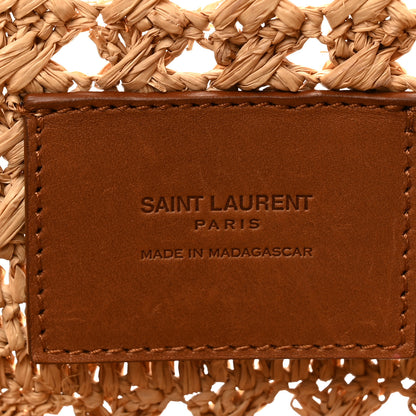 Saint Laurent Raffia Calfskin Small Panier Tote Naturel 6 of 10