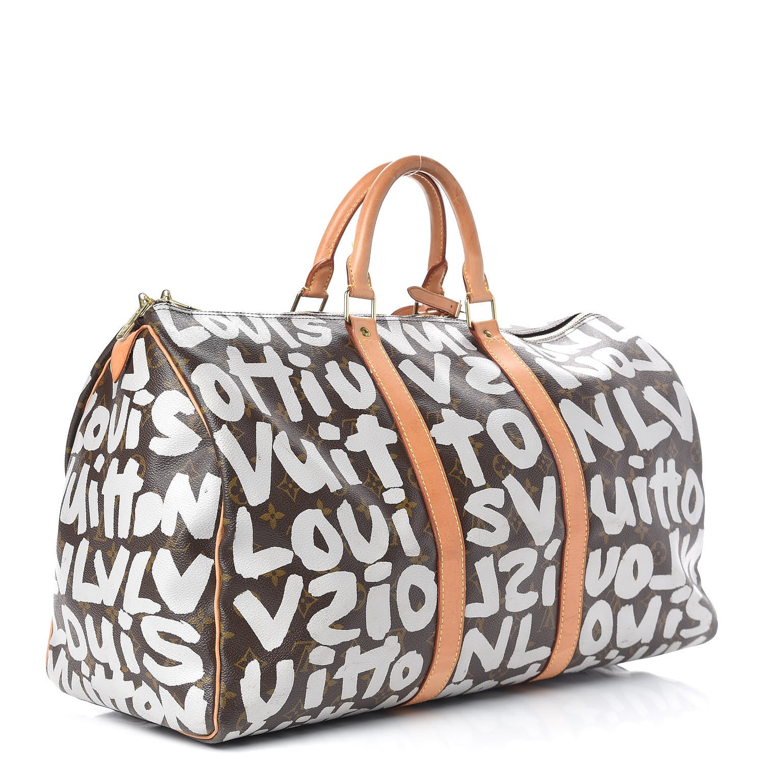 Louis Vuitton Graffiti Keepall 50 Silver 3 of 28