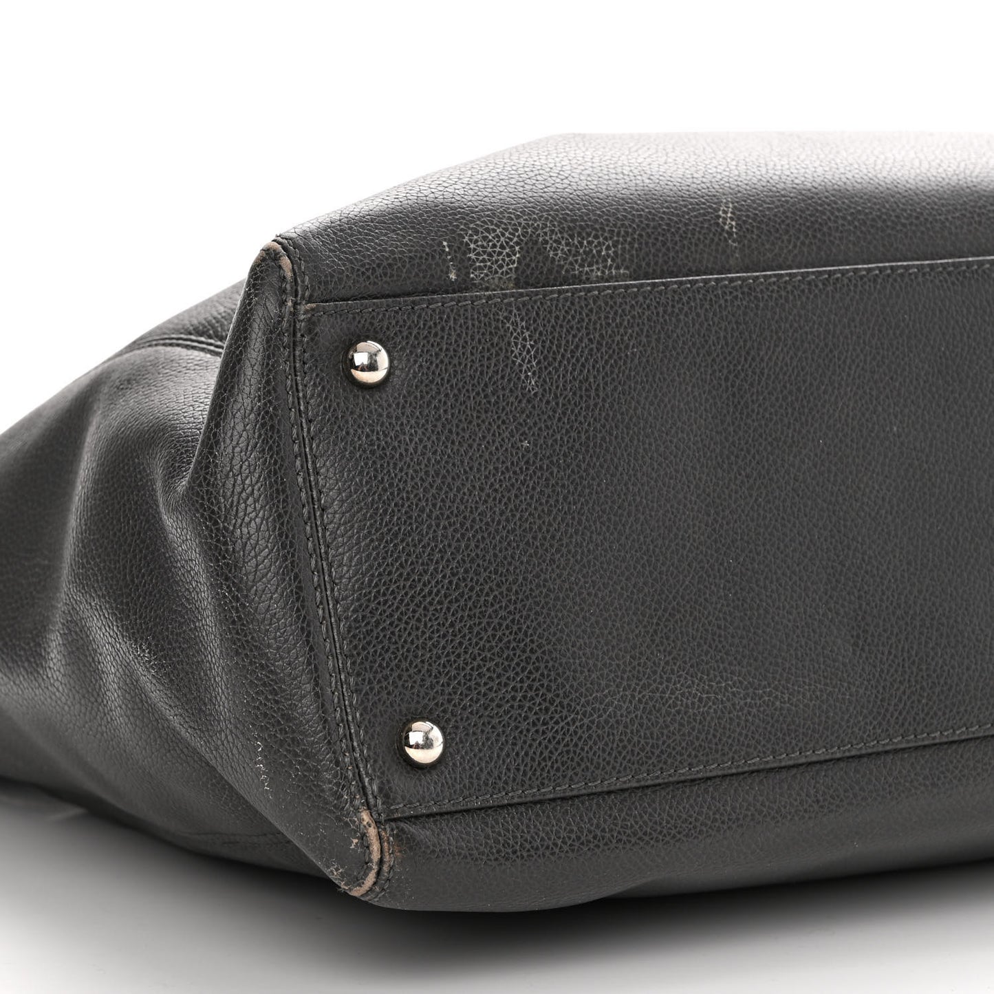 Calfskin Tall Cerf Tote Dark Grey