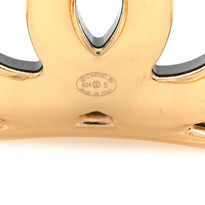 Chanel Metal Resin CC Cuff S Gold Black 5 of 5